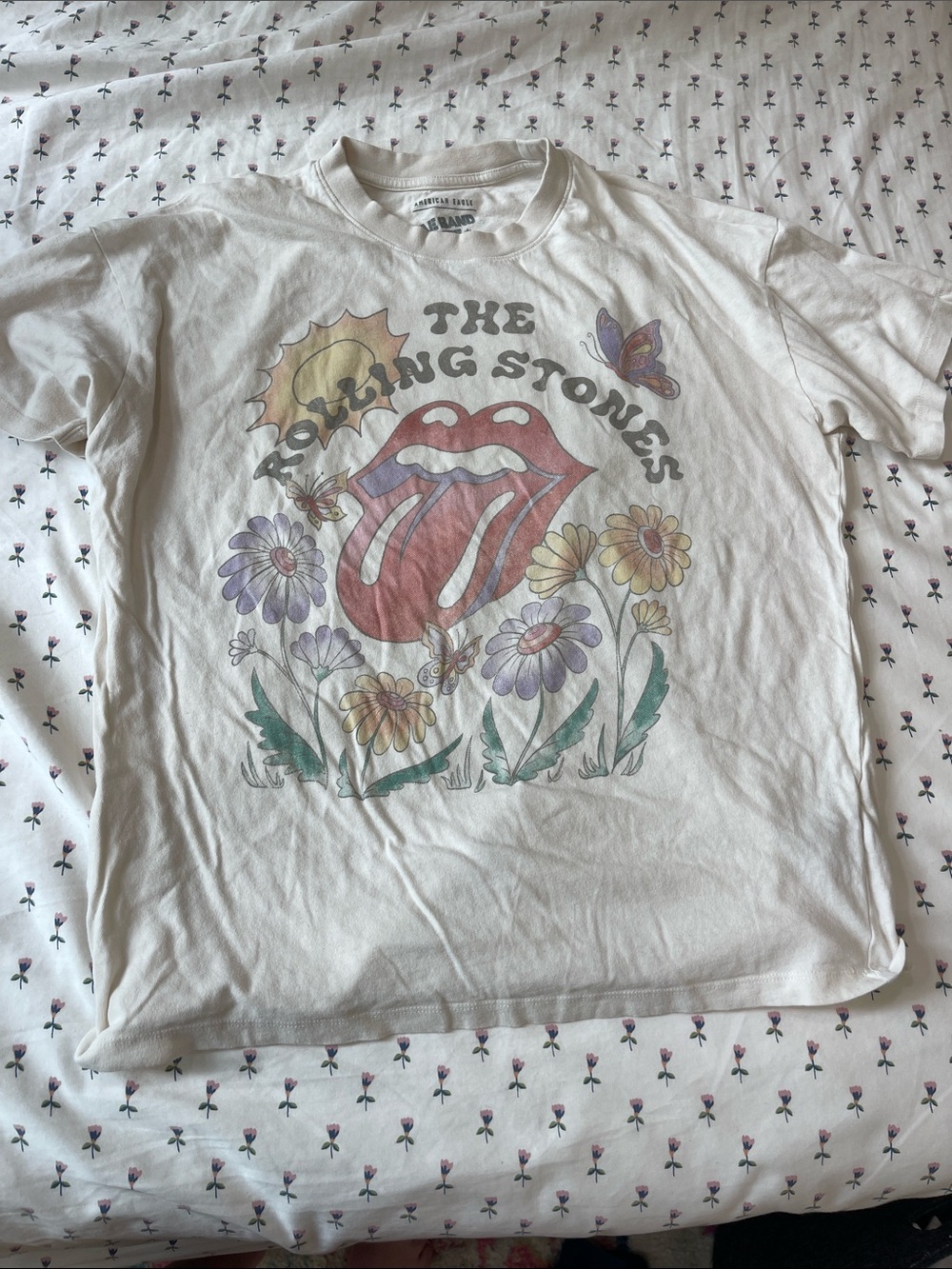 The Rolling Stones  Graphic Tee - White with Red Tongue